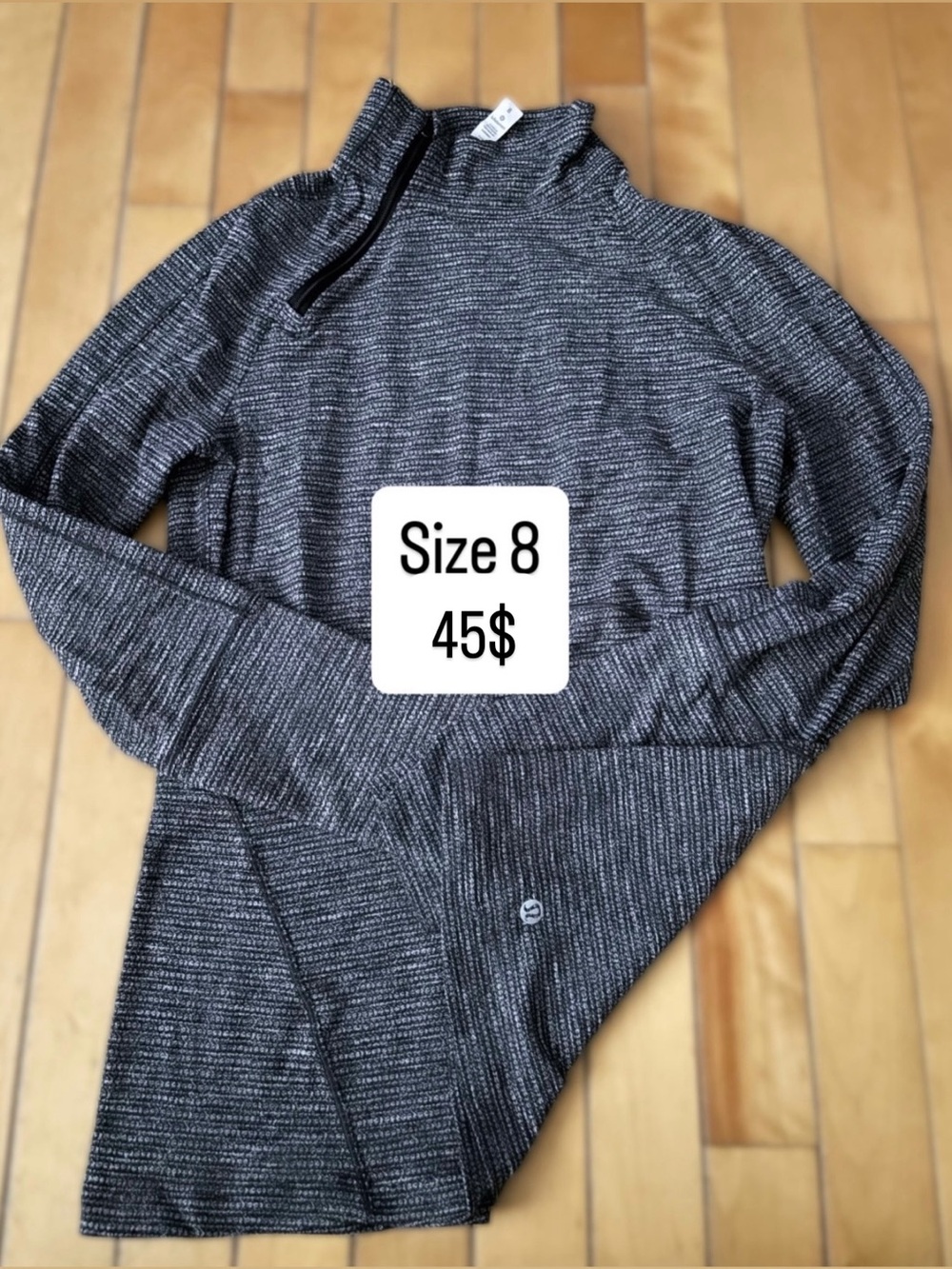 lululemon athletica Black and Gray Half-Zip Pullover Jacket